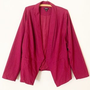 Torrid Open Fit Fuchsia Burgundy Blazer Jacket 4X